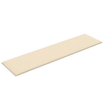 Wandkopfteilen 12 Stk. 60 x 15 cm Creme Stoff