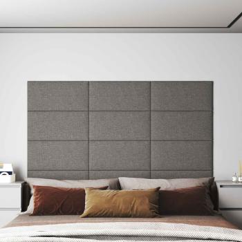 ARDEBO.de - Wandkopfteilen 12 Stk. 60 x 30 cm Hellgrau Stoff