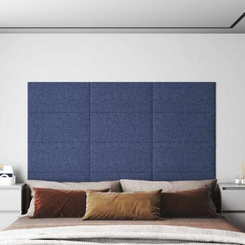 ARDEBO.de - Wandkopfteilen 12 Stk. 60 x 30 cm Blau Stoff