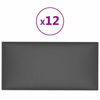 Wandkopfteilen 12 Stk. 60 x 30 cm Grau Stoff