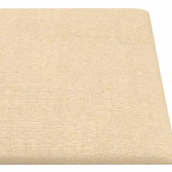 Wandkopfteilen 12 Stk. 90 x 15 cm Creme Stoff