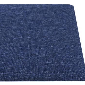 Wandkopfteilen 12 Stk. 90 x 15 cm Blau Stoff