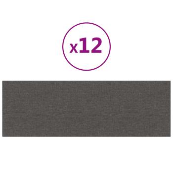Wandkopfteilen 12 Stk. 90 x 30 cm Dunkelgrau Stoff
