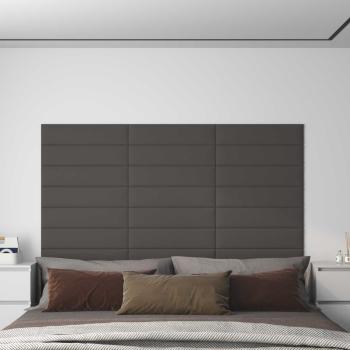 ARDEBO.de - Wandkopfteilen 12 Stk. 60 x 15 cm Dunkelgrau Stoff