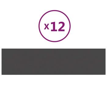 Wandkopfteilen 12 Stk. 60 x 15 cm Dunkelgrau Stoff
