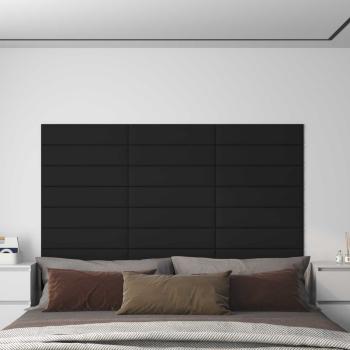 ARDEBO.de - Wandkopfteilen 12 Stk. 60 x 15 cm Schwarz Stoff