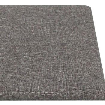 Wandkopfteilen 12 Stk. 90 x 15 cm Hellgrau Stoff