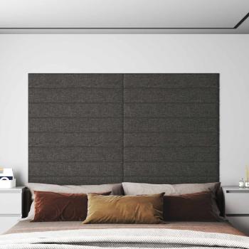 ARDEBO.de - Wandkopfteilen 12 Stk. 90 x 15 cm Dunkelgrau Stoff