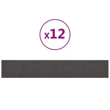 Wandkopfteilen 12 Stk. 90 x 15 cm Dunkelgrau Stoff