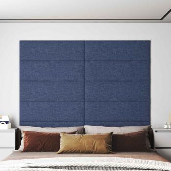 ARDEBO.de - Wandkopfteilen 12 Stk. 90 x 30 cm Blau Stoff