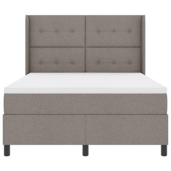 LED Boxspringbett mit Matratze Taupe 160 x 200 cm Stoff