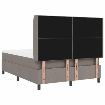 LED Boxspringbett mit Matratze Taupe 160 x 200 cm Stoff