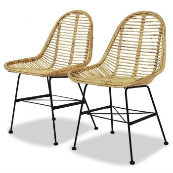 ARDEBO.de - Esszimmerstühle 2 Stk. Natur Rattan