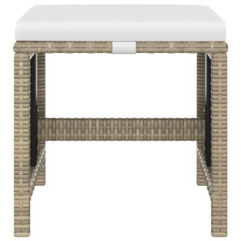 5-tlg. Garten-Essgruppe mit Kissen Poly Rattan Beige