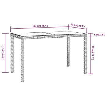 5-tlg. Garten-Essgruppe mit Kissen Poly Rattan Beige