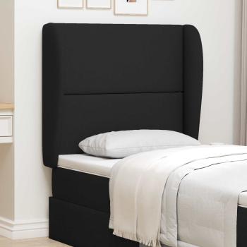 ARDEBO.de - Kopfteil Ohr Schwarz 80 x 23 x 6 cm Stoff