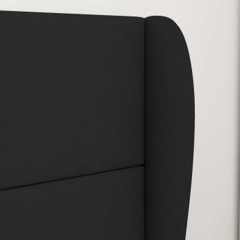 Kopfteil Ohr Schwarz 80 x 23 x 6 cm Stoff