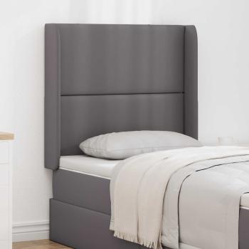 ARDEBO.de - Kopfteil Ohr Grau 80 x 16 x 4 cm PVC