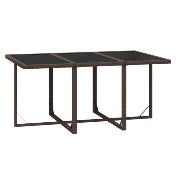 7-tlg. Garten-Essgruppe mit Kissen Poly Rattan Braun