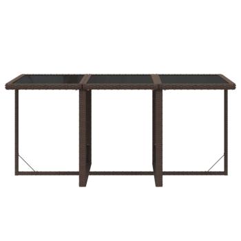 7-tlg. Garten-Essgruppe mit Kissen Poly Rattan Braun