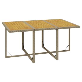 7-tlg. Garten-Essgruppe mit Kissen Poly Rattan Beige