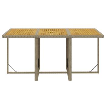 7-tlg. Garten-Essgruppe mit Kissen Poly Rattan Beige
