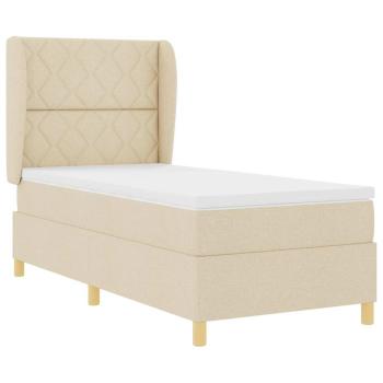Boxspringbett mit Kopfteil Creme 200 x 100 cm Stoff