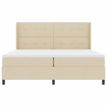 Boxspringbett mit Matratze Creme 200 x 200 cm Stoff