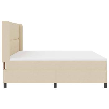 Boxspringbett mit Matratze Creme 200 x 200 cm Stoff