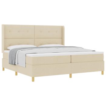 Boxspringbett mit Matratze Creme 200 x 200 cm Stoff