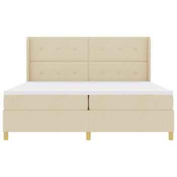 Boxspringbett mit Matratze Creme 200 x 200 cm Stoff