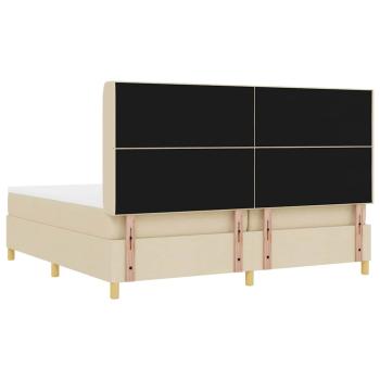 Boxspringbett mit Matratze Creme 200 x 200 cm Stoff