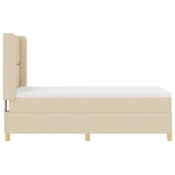 Boxspringbett mit Kopfteil Creme 100 x 200 cm Stoff