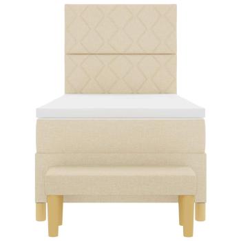 Boxspringbett mit Matratze Creme 100 x 200 cm Stoff