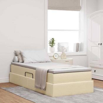 ARDEBO.de - Aufbewahrungsbett mit Matratze Creme 100 x 200 cm Polyester
