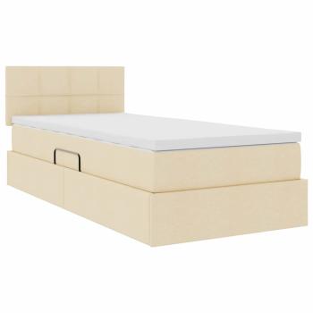 Aufbewahrungsbett mit Matratze Creme 100 x 200 cm Samt