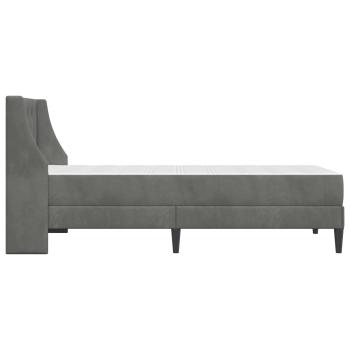 Bettgestell mit Matratze Dunkelgrau 80 x 200 cm Samt