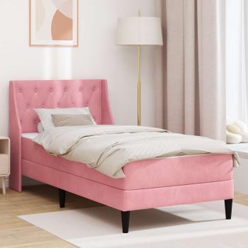 ARDEBO.de - Bettgestell mit Matratze mit Matratze Rosa 80 x 200 cm Samt