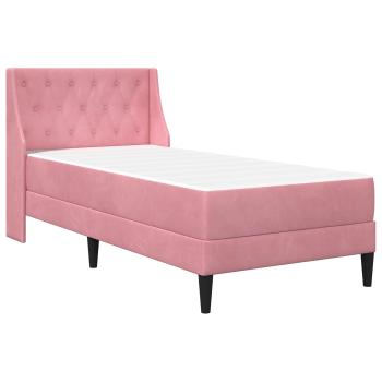 Bettgestell mit Matratze mit Matratze Rosa 80 x 200 cm Samt