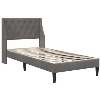 Bettgestell mit Matratze Dunkelgrau 90 x 200 cm Samt