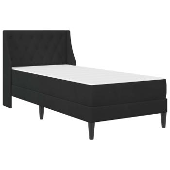 Bettgestell mit Matratze mit Matratze Schwarz 90 x 200 cm Samt