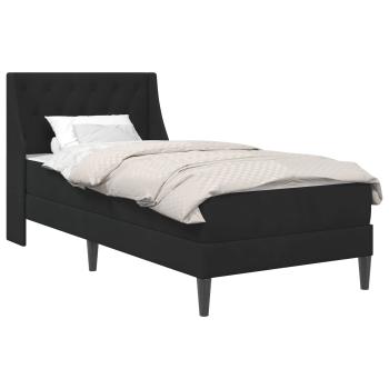 Bettgestell mit Matratze mit Matratze Schwarz 100 x 200 cm Samt