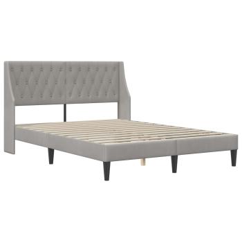 Bettgestell mit Matratze Hellgrau 120 x 200 cm Samt