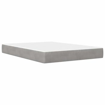 Bettgestell mit Matratze Hellgrau 120 x 200 cm Samt