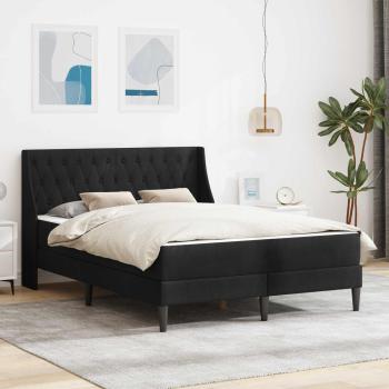 ARDEBO.de - Bettgestell mit Matratze mit Matratze Schwarz 120 x 200 cm Samt