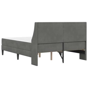 Bettgestell mit Matratze Dunkelgrau 140 x 190 cm Samt