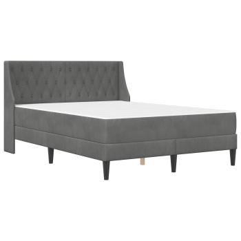 Bettgestell mit Matratze Dunkelgrau 140 x 200 cm Samt