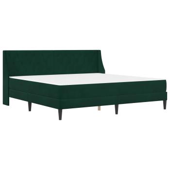 Bettgestell mit Matratze Dunkelgrün 200 x 200 cm Samt