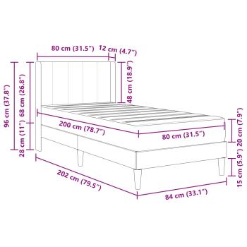 Bettgestell mit Matratze mit Kopfteil Rosa 80 x 200 cm Samt