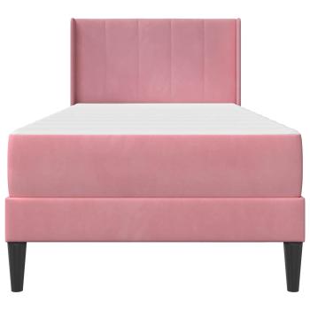 Bettgestell mit Matratze mit Kopfteil Rosa 80 x 200 cm Samt